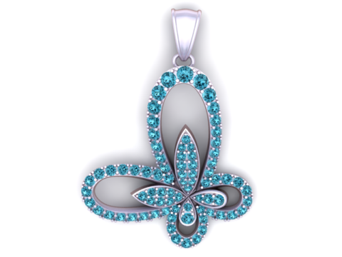 Diamanten vlinderhanger 3D afdrukbaar model 3D printmodel