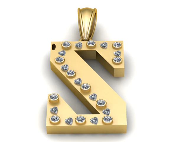 S Alphabet Pendant 3D Printable Model 3D Print Model .c4d .max .obj .3ds .fbx .stl .blend 