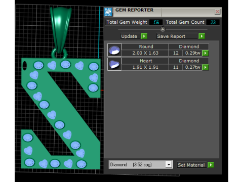 Model Cetak 3D Liontin Alfabet S Model Cetak 3D