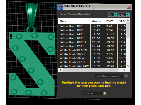Model Cetak 3D Liontin Alfabet S Model Cetak 3D