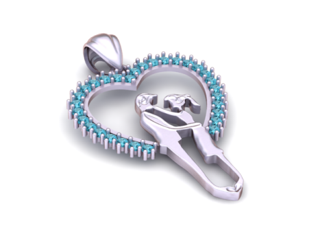 Hartpaar hanger 3D printbaar model 3D printmodel