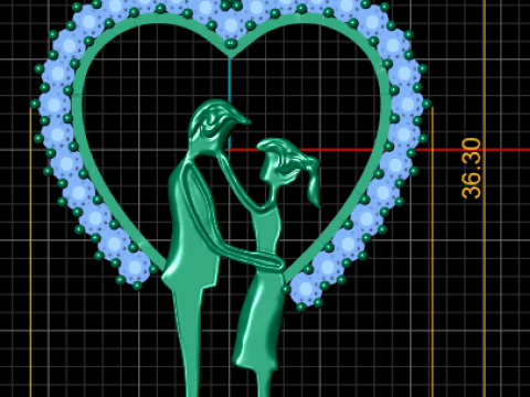 Hartpaar hanger 3D printbaar model 3D printmodel
