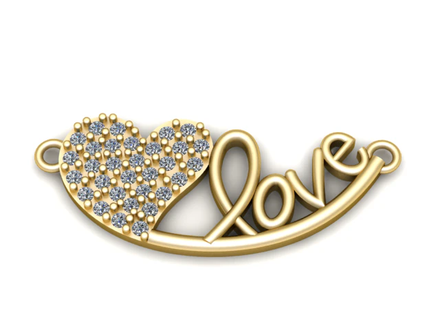 Love Heart Necklace 3D Printable Model 3D Print Model .c4d .max .obj .3ds .fbx .stl .blend 