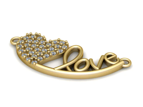 Love Heart Necklace 3D Printable Model 3D Print Model