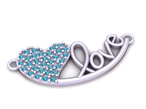 Love Heart Necklace 3D Printable Model 3D Print Model