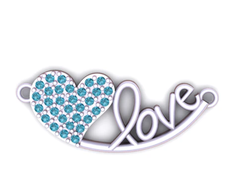 Love Heart Necklace 3D Printable Model 3D Print Model