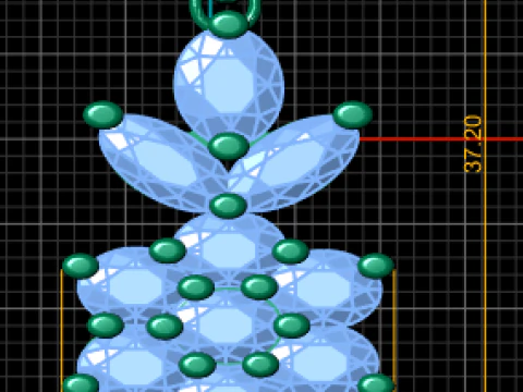 Diamond Cluster Pendant 3D Printable Model 3D Print Model