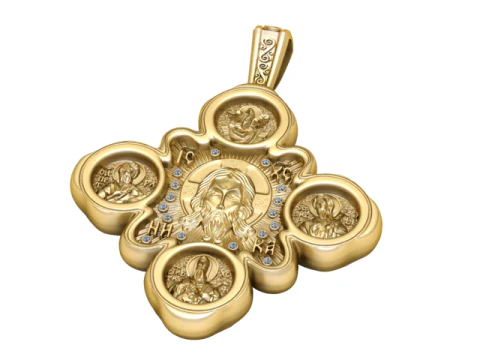 Modello stampabile 3D con pendente in oro 3D Modello di stampa 3D