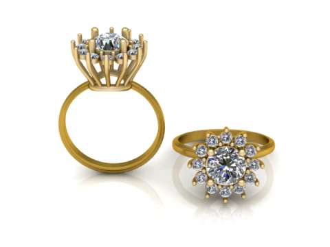 हीरे की सगाई की अंगूठी 3डी प्रिंट करने योग्य मॉडल 3D प्रिंट मॉडल