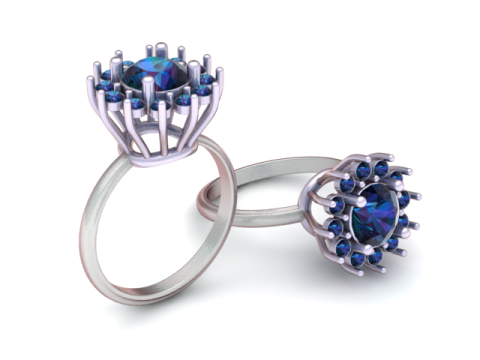 3D модель каблучки з діамантом для друку 3D Принт Модель