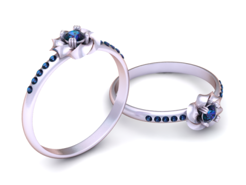 डायमंड फ्लावर रिंग 3डी प्रिंट करने योग्य मॉडल 3D प्रिंट मॉडल