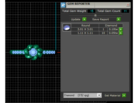 Diamond Flower Ring 3D Printable Model 3D Print Model