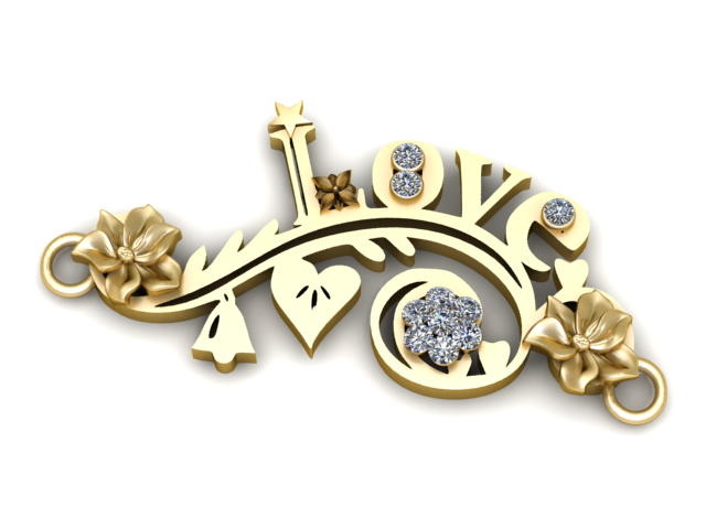 Collier de fleurs d'amour Modèle imprimable en 3D Modèles 3D en vedette .c4d .max .obj .3ds .fbx .stl .blend 