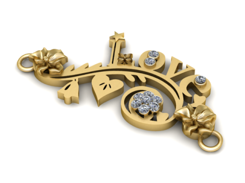 Collier de fleurs d'amour Modèle imprimable en 3D Modèles 3D en vedette