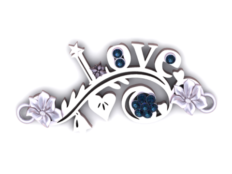 Collier de fleurs d'amour Modèle imprimable en 3D Modèles 3D en vedette