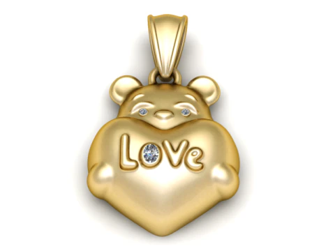 Modelo para impressão 3D de pingente de amor Teddy Modelo de Impressão 3D