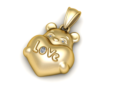 Teddy Love-hanger 3D-afdrukbaar model 3D printmodel