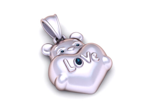 Teddy Love-hanger 3D-afdrukbaar model 3D printmodel