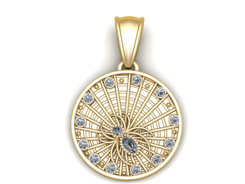 Modello stampabile 3D con pendente Radiant Swirl Sunburst Modello di stampa 3D