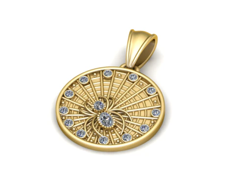 Radiant Swirl Sunburst Pendant 3D Printable Model 3D Print Model