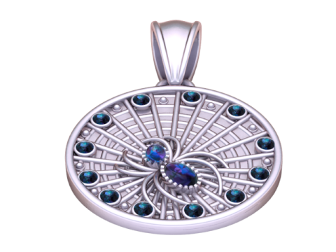 Radiant Swirl Sunburst Anhänger 3D-druckbares Modell 3D Druckmodell