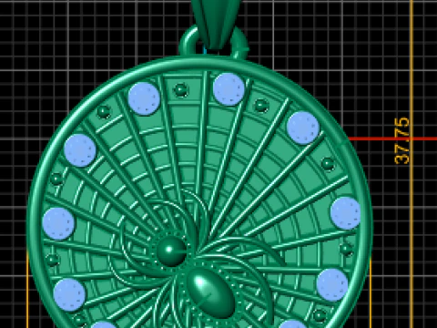Radiant Swirl Sunburst Pendant 3D Printable Model 3D Print Model