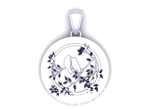 ゴールデン ラブ バード ブランチ ペンダント 3D 印刷可能モデル 3Dプリントモデル