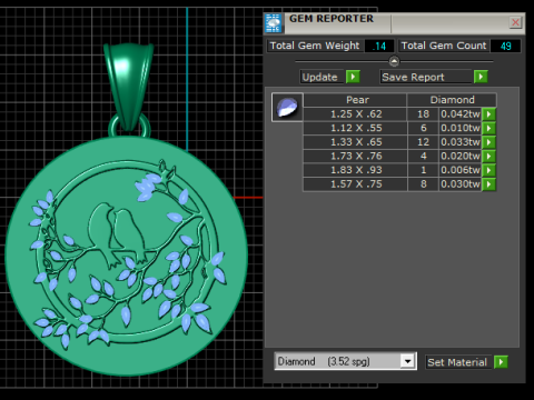 ゴールデン ラブ バード ブランチ ペンダント 3D 印刷可能モデル 3Dプリントモデル