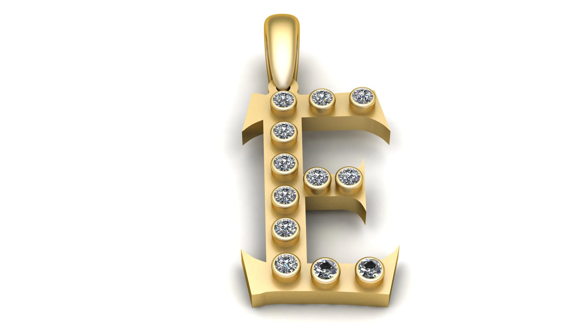 Letter E Pendant 3D Printable Model 3D Print Model .c4d .max .obj .3ds .fbx .stl .blend 