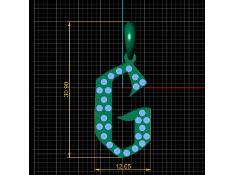 文字 G ペンダント 3D 印刷可能モデル 3Dプリントモデル
