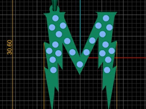 M Harfi Kolye 3D Yazdırılabilir Model 3D Baskı Modeli