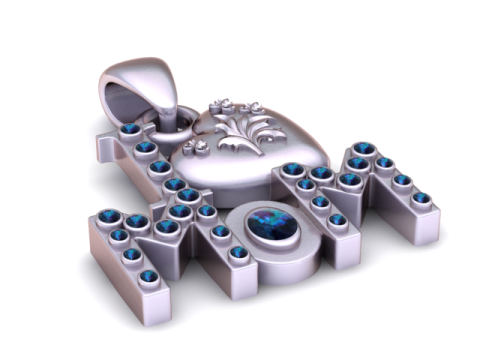 MOM Kalp Kolye 3D Yazdırılabilir Model 3D Baskı Modeli