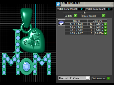 MOM Kalp Kolye 3D Yazdırılabilir Model 3D Baskı Modeli