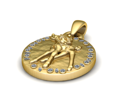 प्यारा हिरण पदक पेंडेंट 3डी प्रिंट करने योग्य मॉडल 3D प्रिंट मॉडल