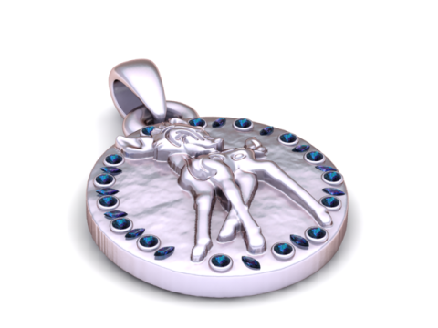 प्यारा हिरण पदक पेंडेंट 3डी प्रिंट करने योग्य मॉडल 3D प्रिंट मॉडल