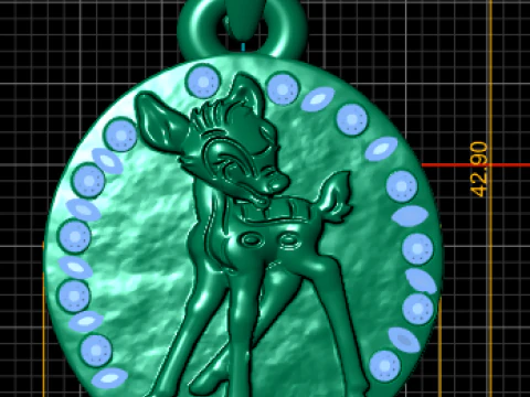 Cute Deer Medallion Pendant 3D Printable Model 3D Print Model