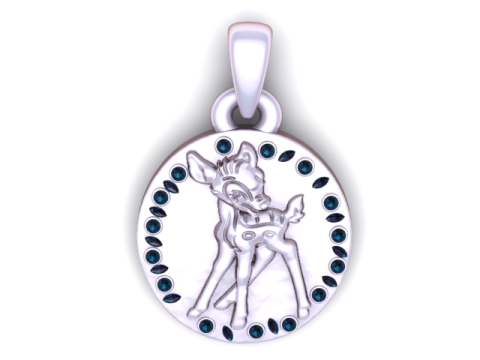 प्यारा हिरण पदक पेंडेंट 3डी प्रिंट करने योग्य मॉडल 3D प्रिंट मॉडल