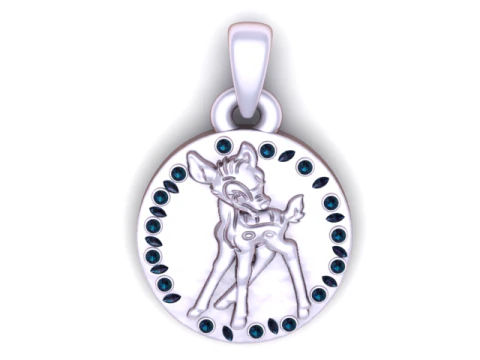 Cute Deer Medallion Pendant 3D Printable Model 3D Print Model