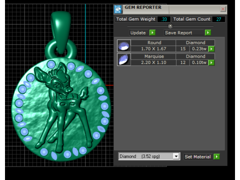प्यारा हिरण पदक पेंडेंट 3डी प्रिंट करने योग्य मॉडल 3D प्रिंट मॉडल