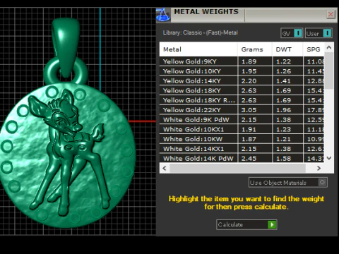 Cute Deer Medallion Pendant 3D Printable Model 3D Print Model