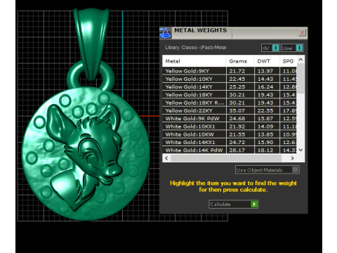 Cute Baby Deer Face Medallion Pendant 3D Printable Model 3D Print Model