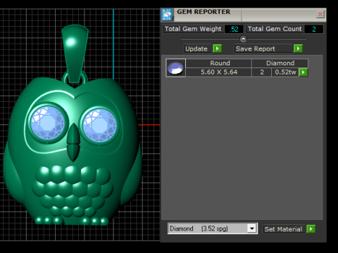 金色猫头鹰吊坠 3D 打印模型 3D 打印模型