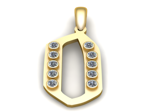 字母 O 吊坠 3D 可打印模型 3D 打印模型