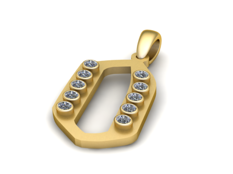 알파벳 O 펜던트 3D 인쇄 가능한 모델 3D 프린트 모델