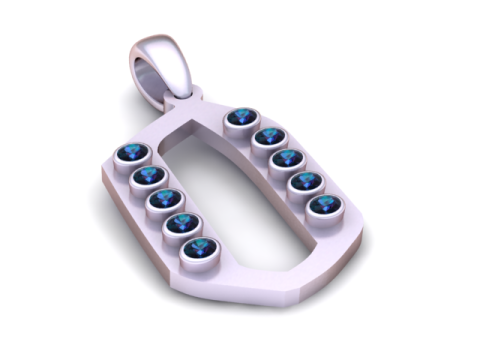 알파벳 O 펜던트 3D 인쇄 가능한 모델 3D 프린트 모델