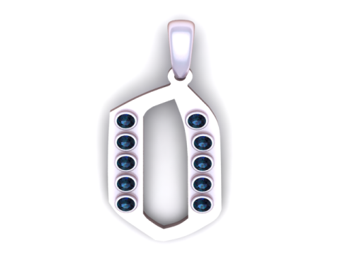 알파벳 O 펜던트 3D 인쇄 가능한 모델 3D 프린트 모델