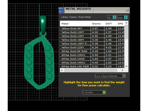 알파벳 O 펜던트 3D 인쇄 가능한 모델 3D 프린트 모델