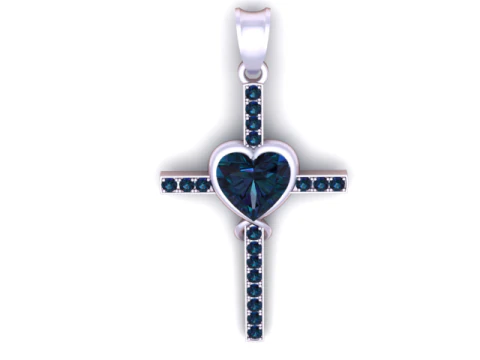 Cross Heart Pendant 3D Printable Model 3D Print Model