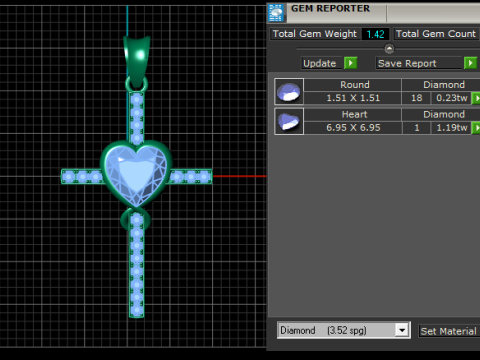 크로스 하트 펜던트 3D 인쇄 가능 모델 3D 프린트 모델