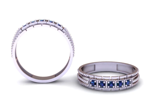 Golden Diamond Band Ring 3D Printable Model 3D Print Model